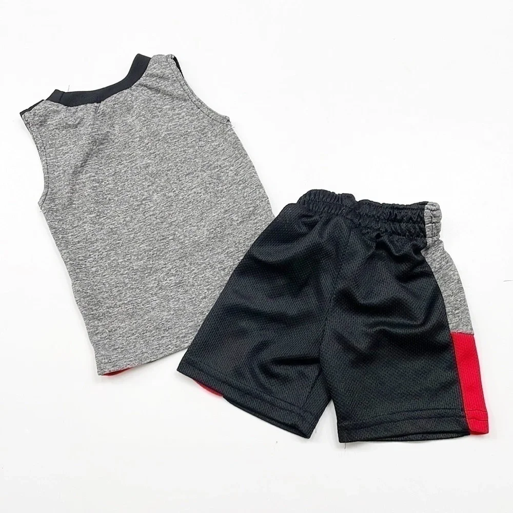 Quad Seven baby boys basketball mesh tank top and shorts outfit